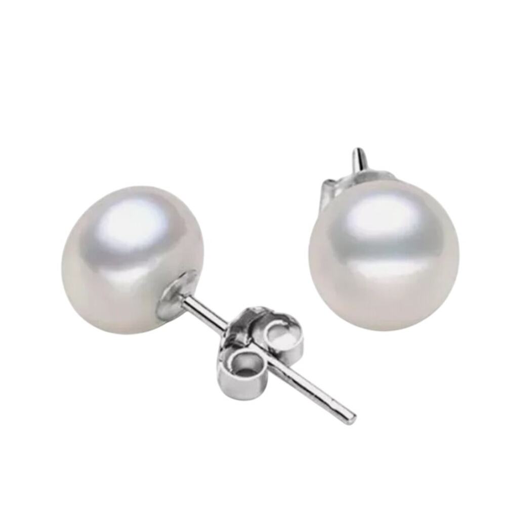 Pearl Earrings AAA Sterling Silver Stud  Fresh Water Pearls.